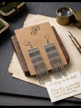 Plunder Silver Beaded Fringe Drop Earrings